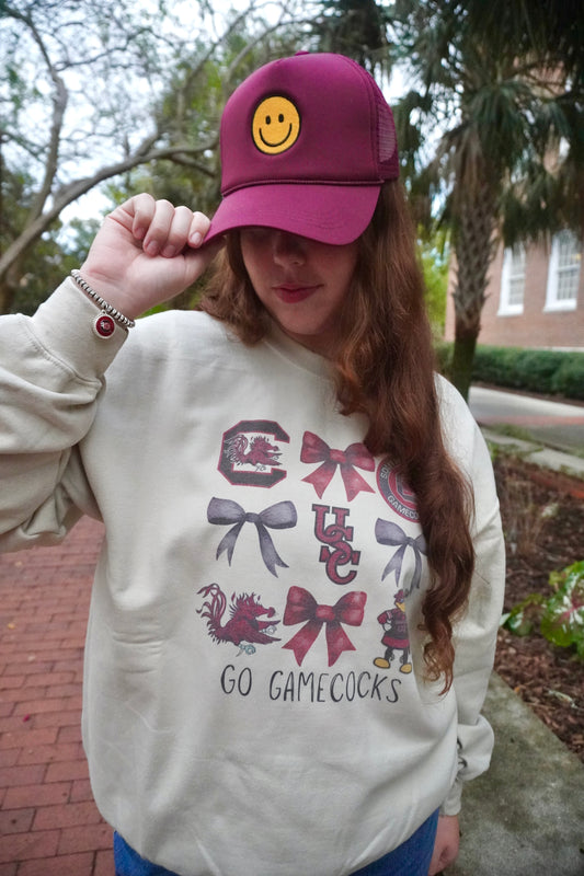 Smiley Garnet Trucker Hat