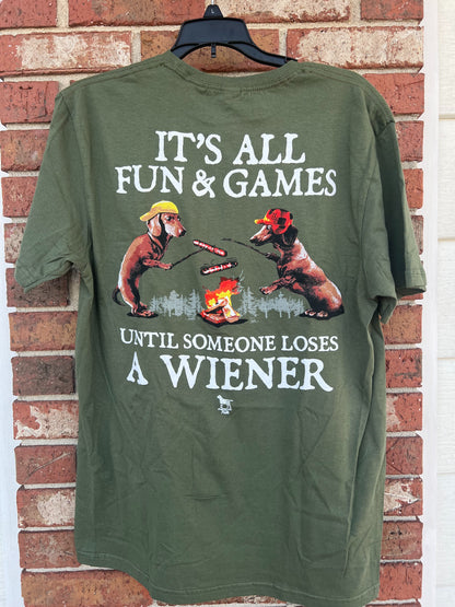 Dachshund Graphic Tee / All Fun & Games Until Someone Loses A Weiner