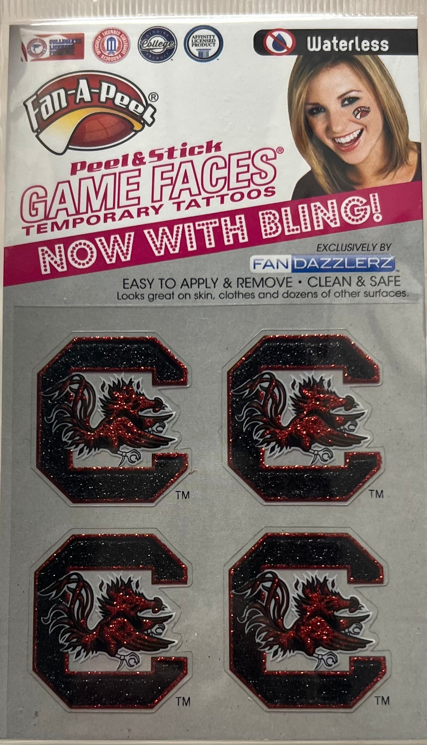 USC Bling Face Temporary Tattoos