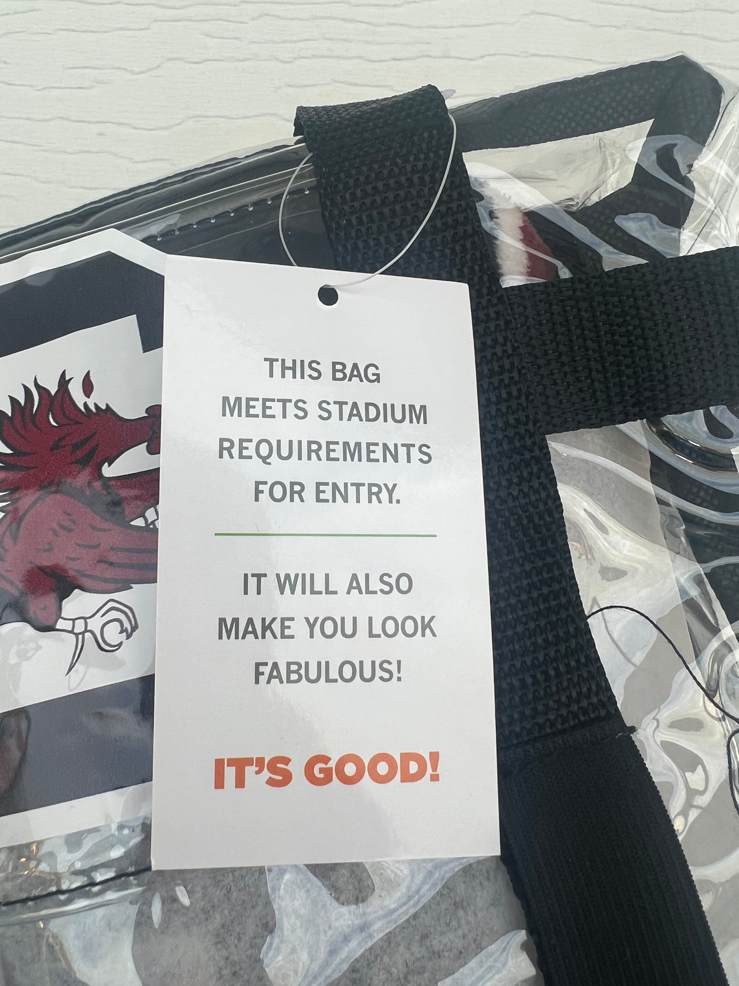 Clear Gamecocks Stadium Bag