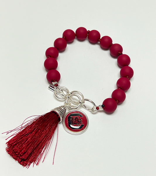 Gamecocks Beaded Tassel Bracelet