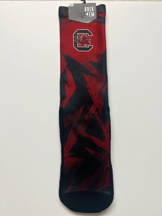 Gamecock Rock Em Socks - Garnet & Black