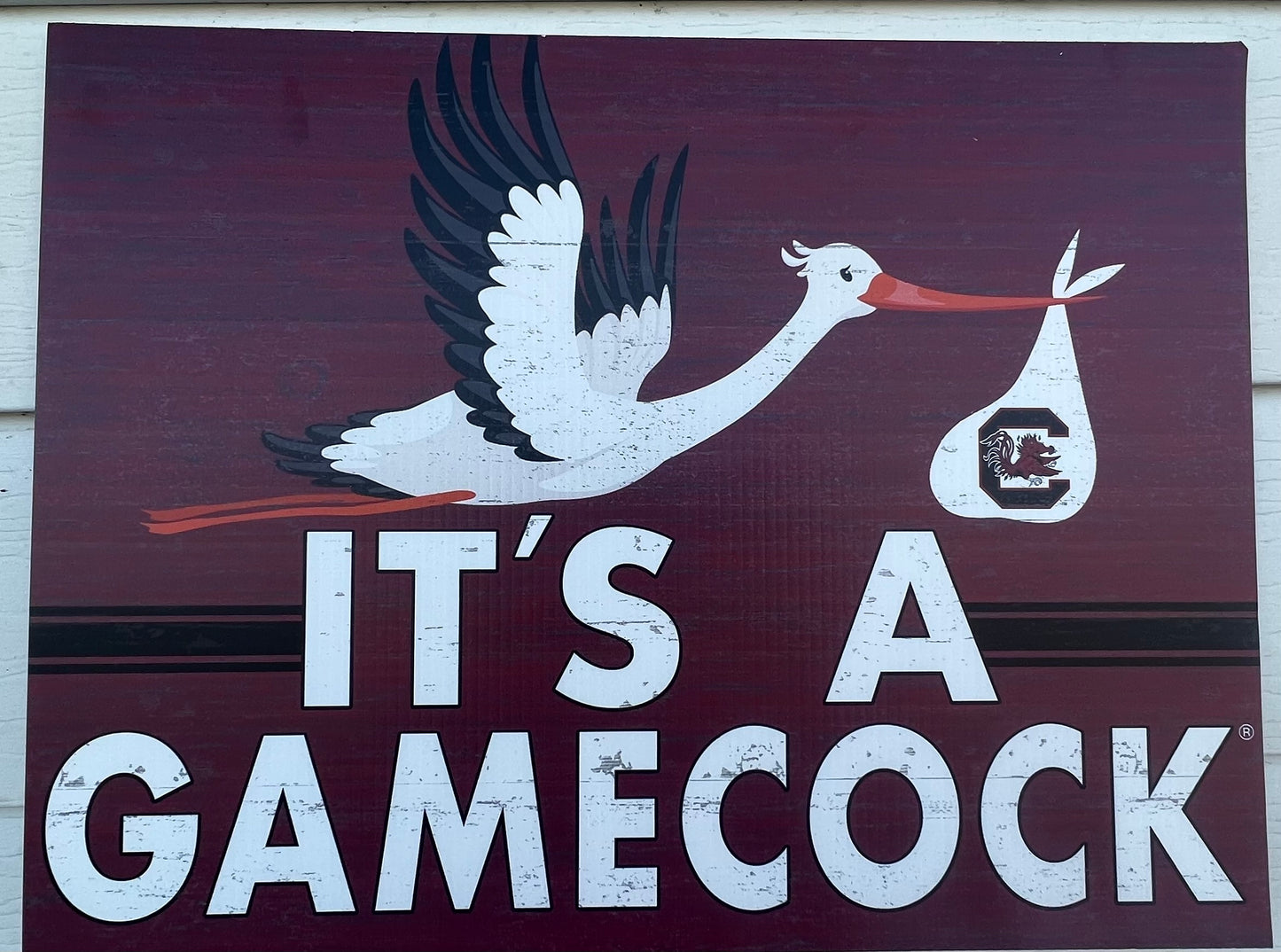 Stork Baby Gamecock Yard Sign