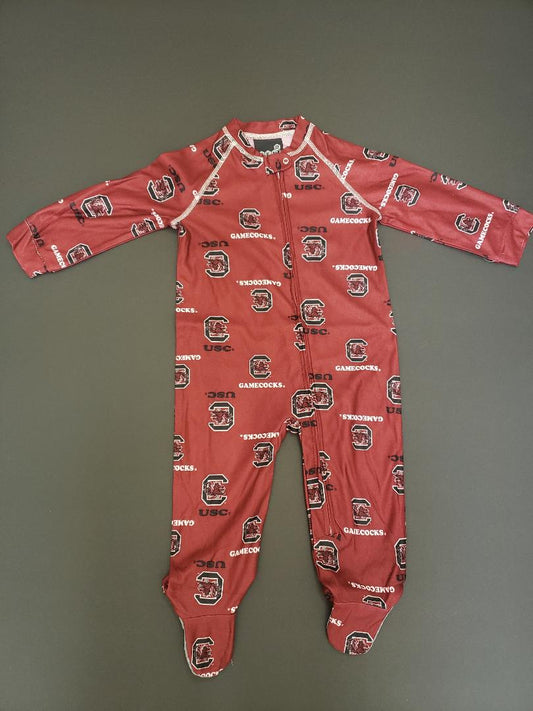 Gamecock Baby Zip Up Sleeper with feet Size 12 months only