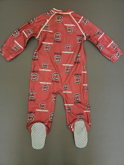 Gamecock Baby Zip Up Sleeper with feet Size 12 months only