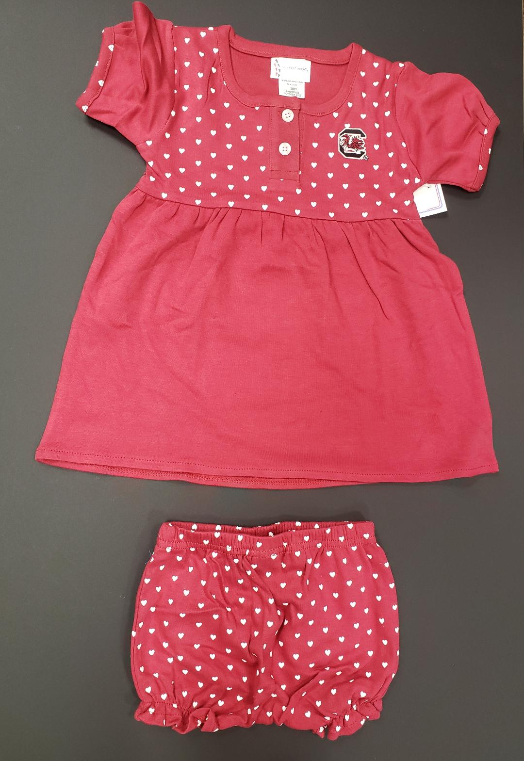 Baby Girl Gamecock Dress with Bloomers