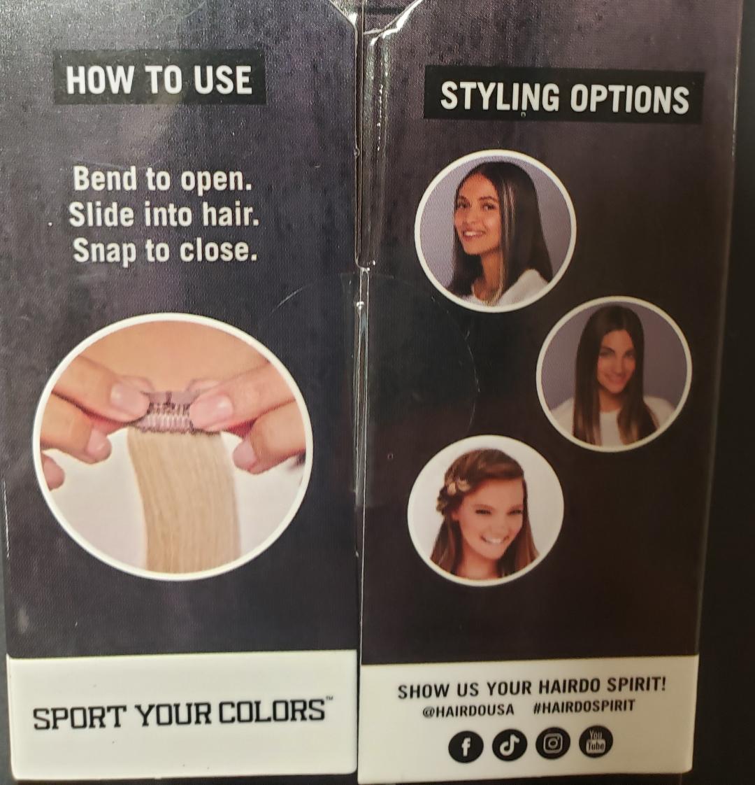 Gameday Wavy 2 color Clip in Garnet and Black  Hair