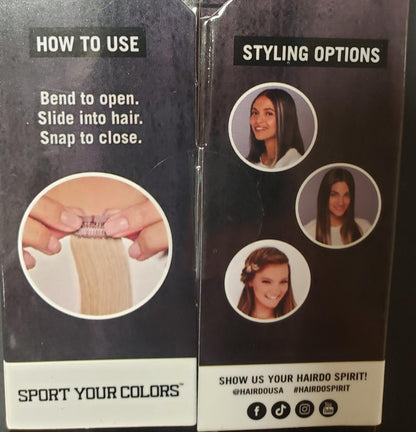 Gameday Wavy 2 color Clip in Garnet and Black  Hair