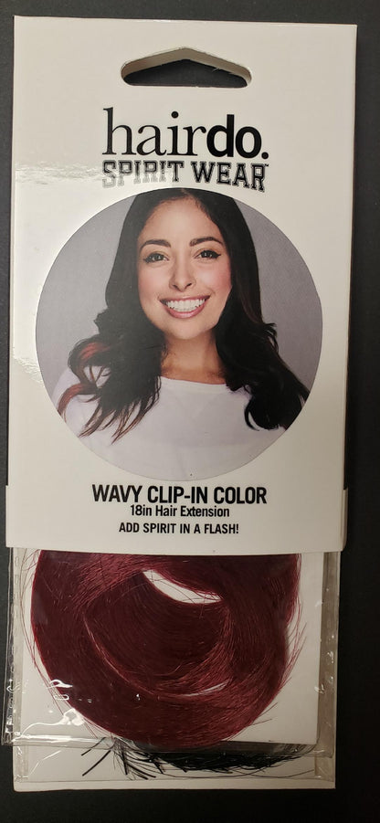 Gameday Wavy 2 color Clip in Garnet and Black  Hair