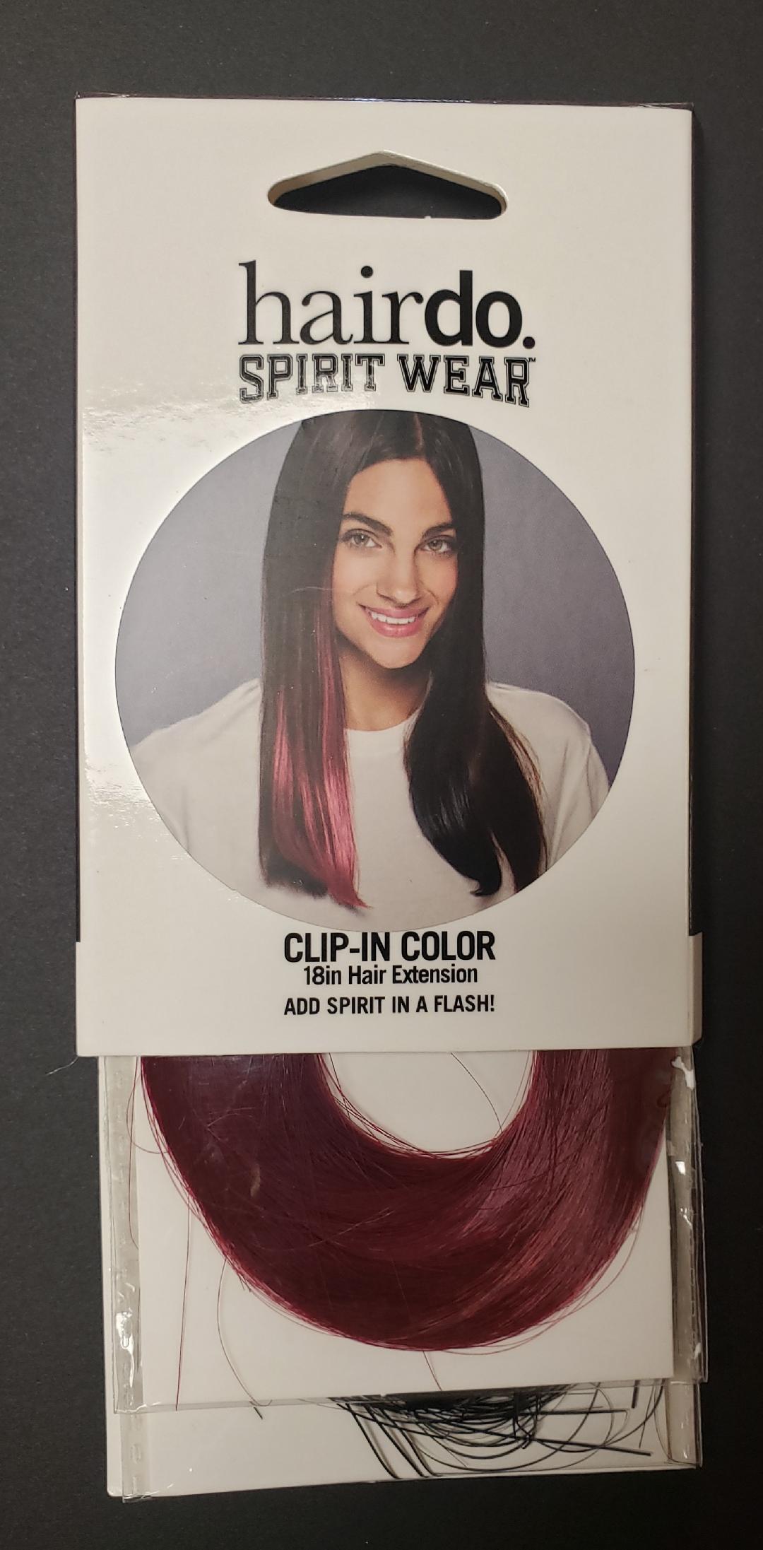 Gameday 2 colors Garnet and Black Clip in Straight Hair