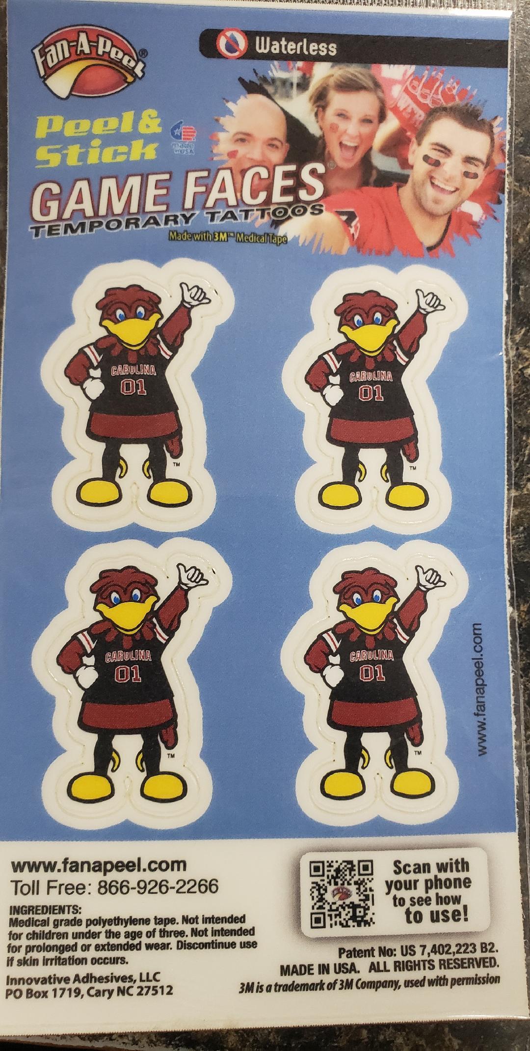 Gamecock Face Stickers Cocky
