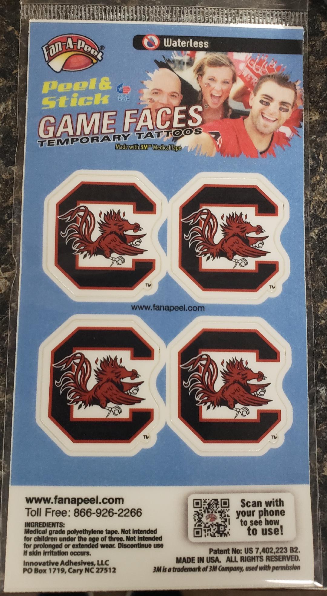 Gamecock Face Stickers Block C