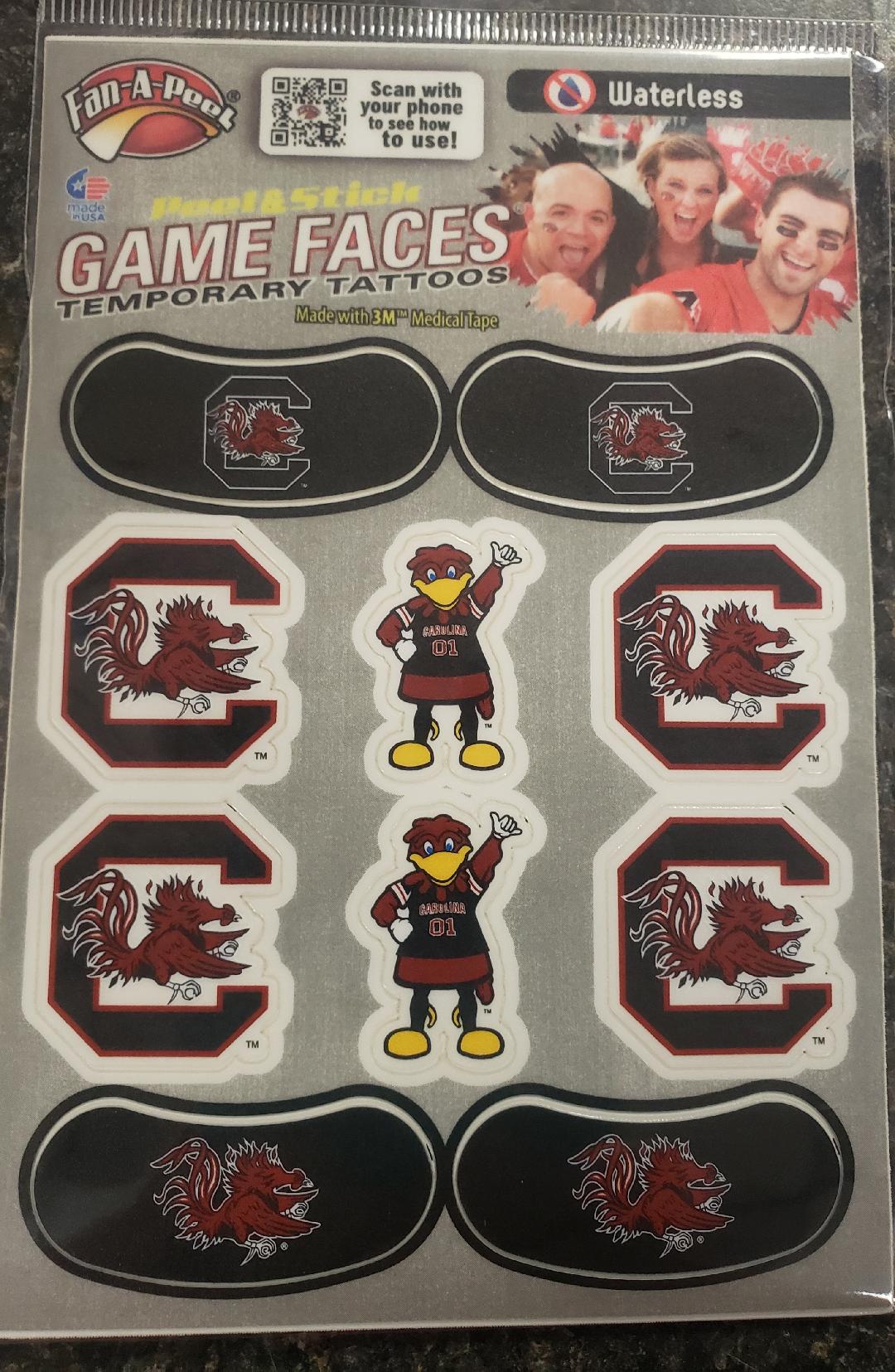 Gamecock Face Stickers Assorted