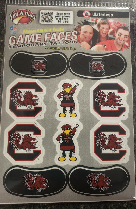 Gamecock Face Stickers Assorted