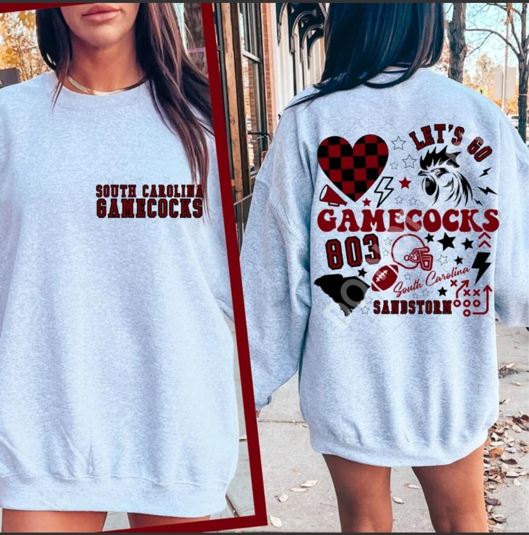 Gamecock Retro Sweatshirt..graphic on both sides