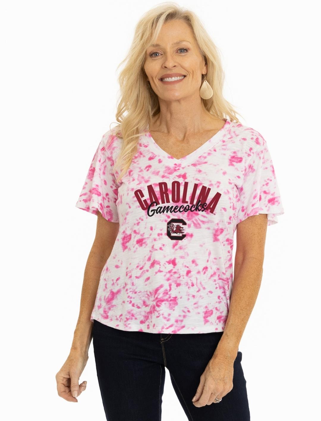 Gamecock Ladies  tie dye style pink