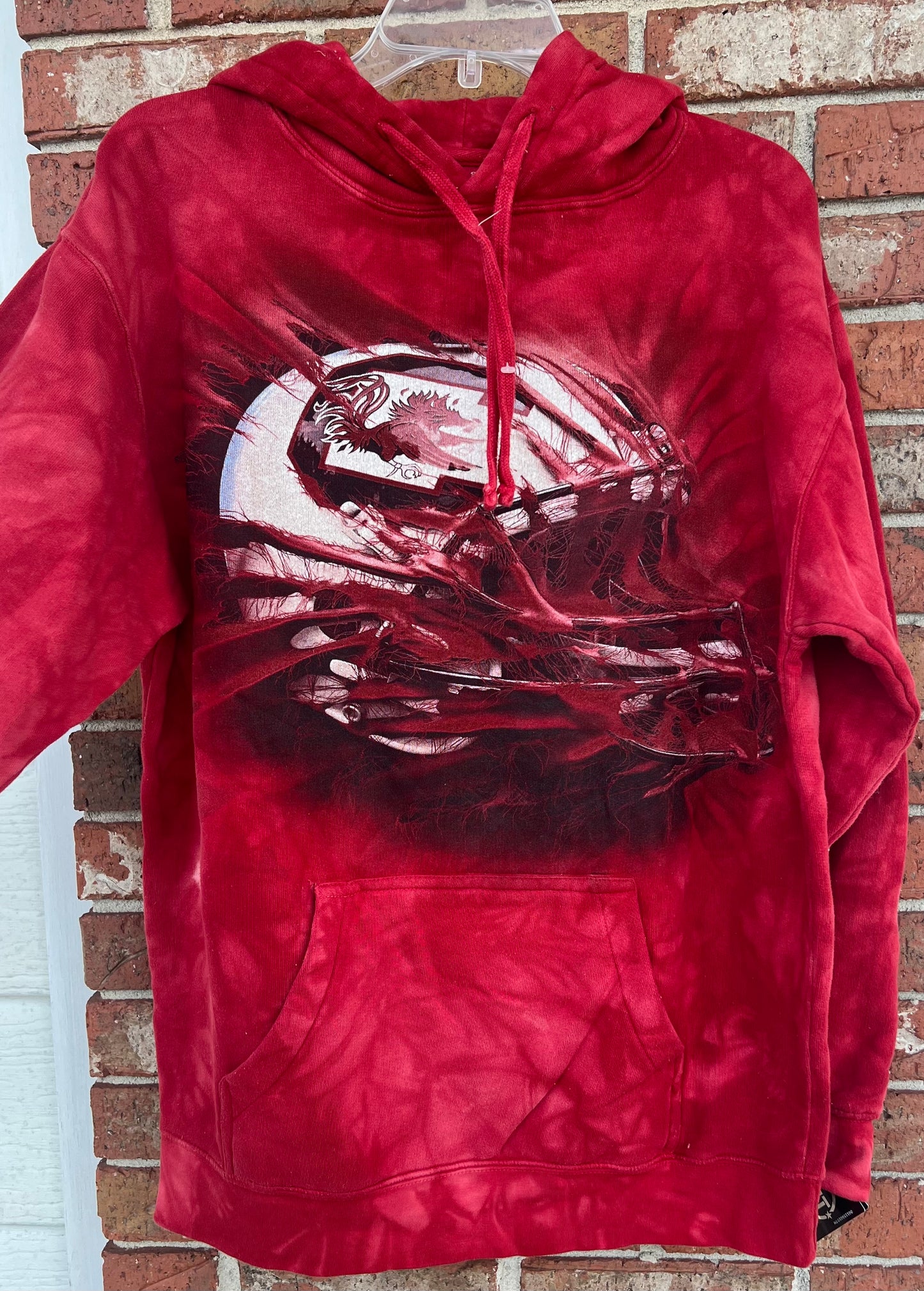 USC Gamecocks Tie Dye Garnet Helmet Hoodie