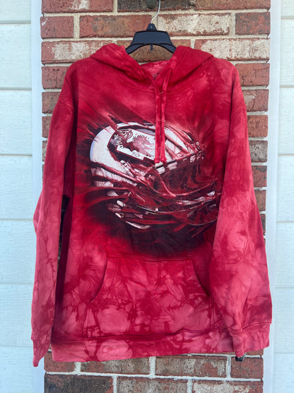 USC Gamecocks Tie Dye Garnet Helmet Hoodie