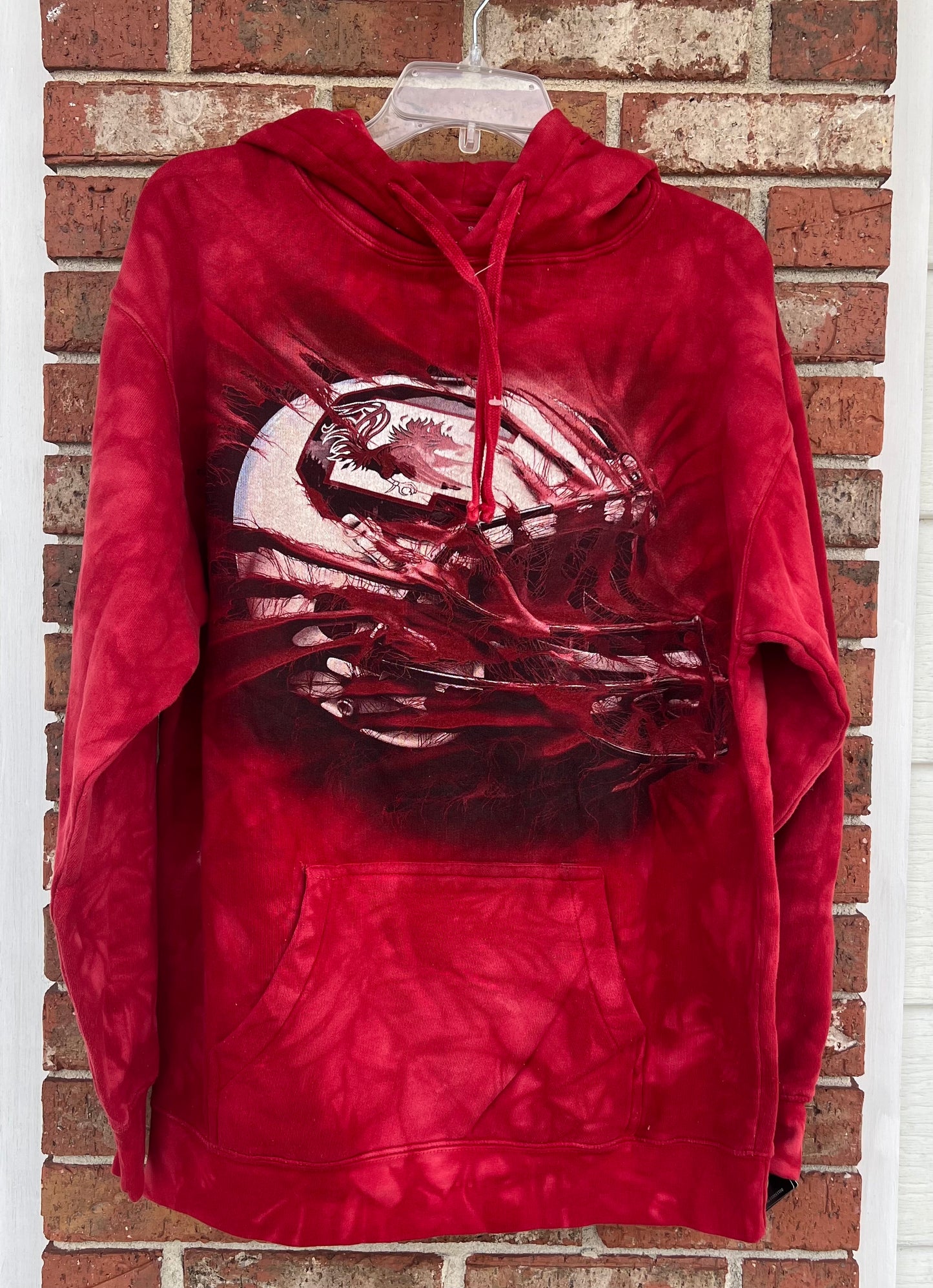 USC Gamecocks Tie Dye Garnet Helmet Hoodie