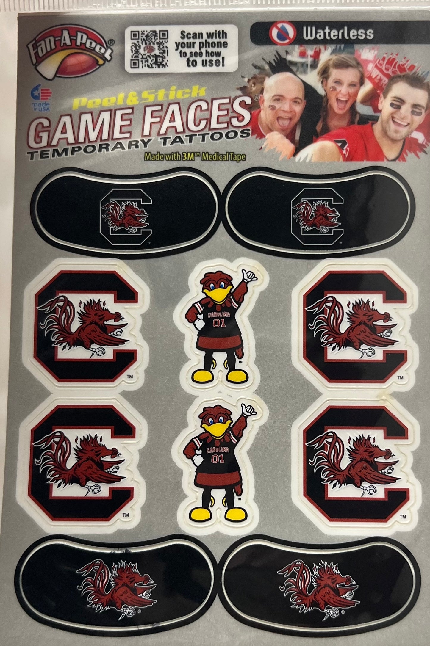 USC Gamecocks Temporary Tattoo Variety Pack